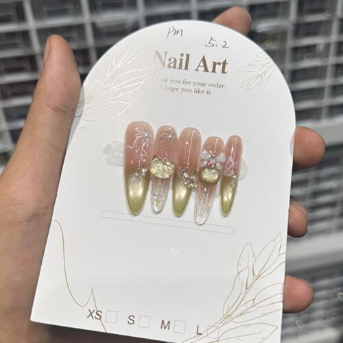 森系甜妹手工猫眼穿戴甲