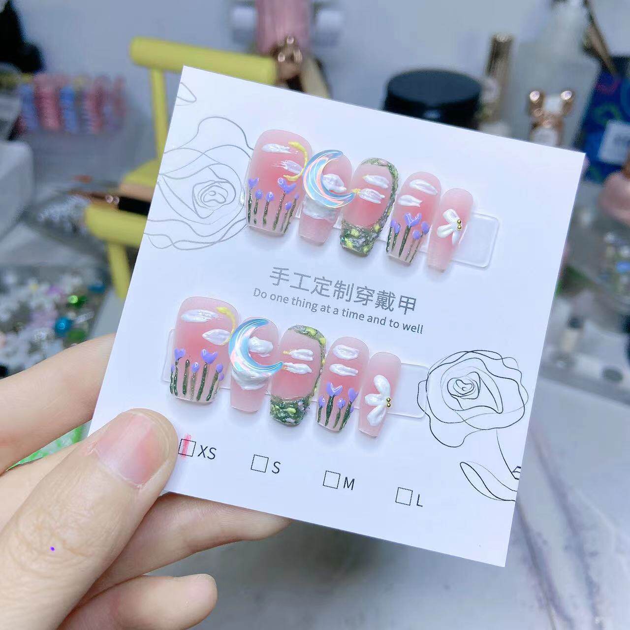 小清新艺术感石膏油画穿戴甲