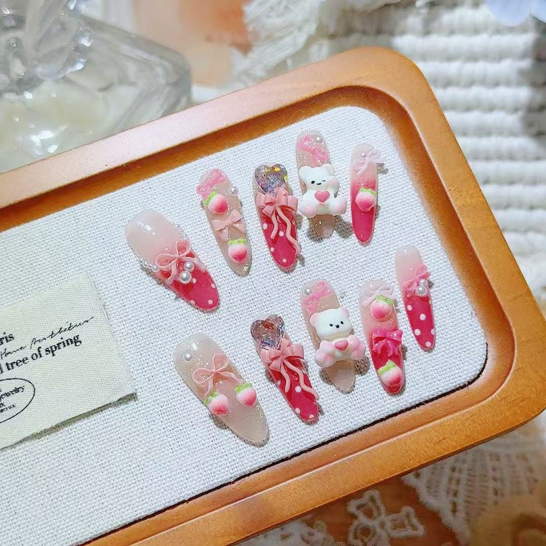 立体草莓可爱猫穿戴甲甜酷辣妹显白可拆卸多巴胺高级感美甲少女心,彩妆/香水/美妆工具,穿戴甲/甲片,淘宝优惠券,粉丝福利购,淘宝优惠卷