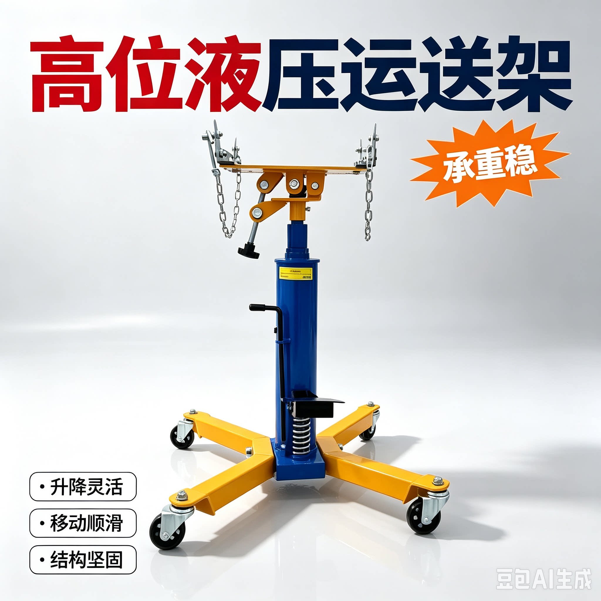 波箱顶高位运送器波箱千斤顶液压托盘顶举抬发动机0.6T变速箱托架图片