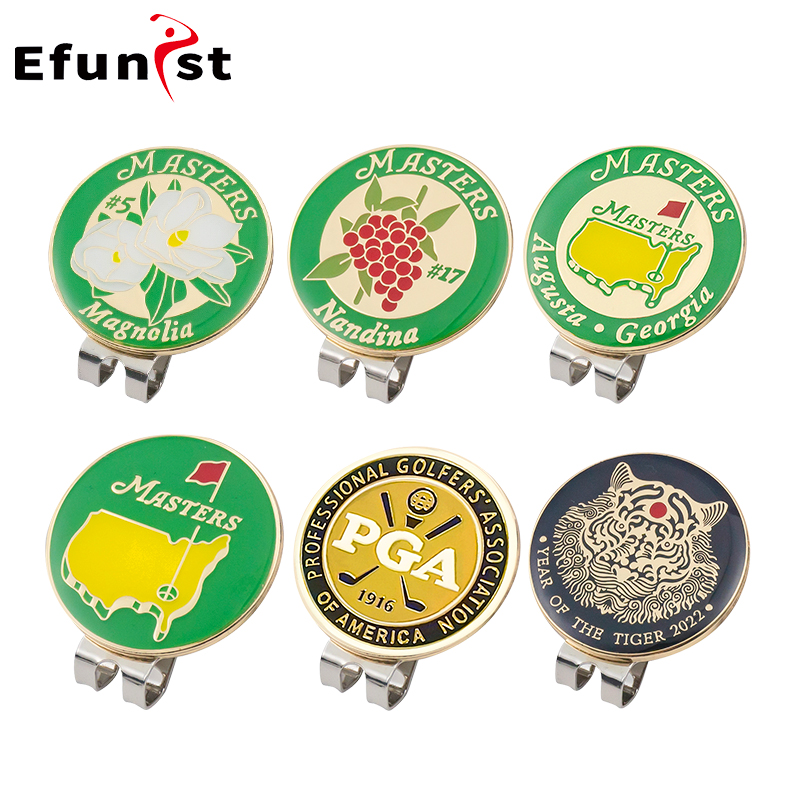 高尔夫新款帽夹30mm带磁性Mark果岭golf球位标多款式圆币夹子配件