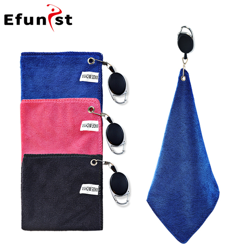 高尔夫毛巾 擦球杆用 带挂钩GOLF用品擦杆头擦球巾多色选择小方巾