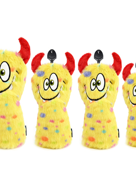 高尔夫球木杆套新款卡通可爱怪兽毛绒球杆套一号木球道木球杆帽套