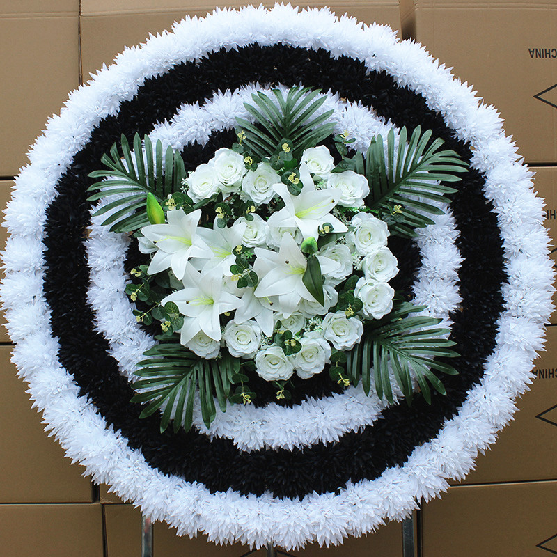 仿真花圈1.2米菊花圈白事花追悼