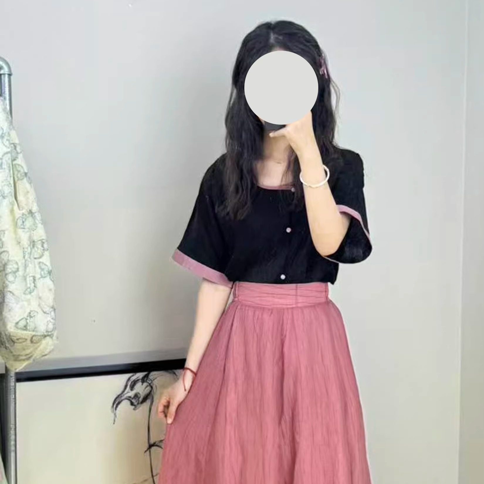 初潋月国风设计白菜汉元素印花唐褙子松紧八破群花苞短裤裙,女装/女士精品,汉服套装,淘宝优惠券,粉丝福利购,淘宝优惠卷