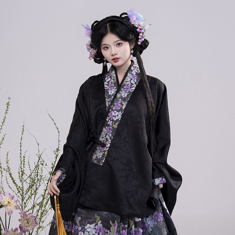 初潋月汉服对穿交葡萄琵琶袖短袄明制仿妆花直领对穿交暗纹提花,女装/女士精品,汉服上装,淘宝优惠券,粉丝福利购,淘宝优惠卷