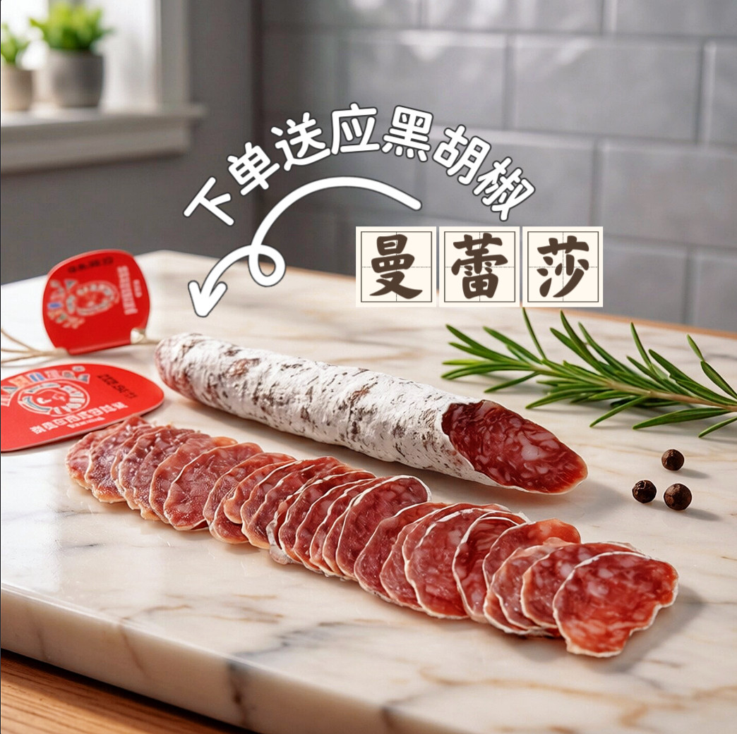 西班牙风味国产曼雷莎萨拉米 espetec纯肉萨拉咪食品香肠即食腊肠