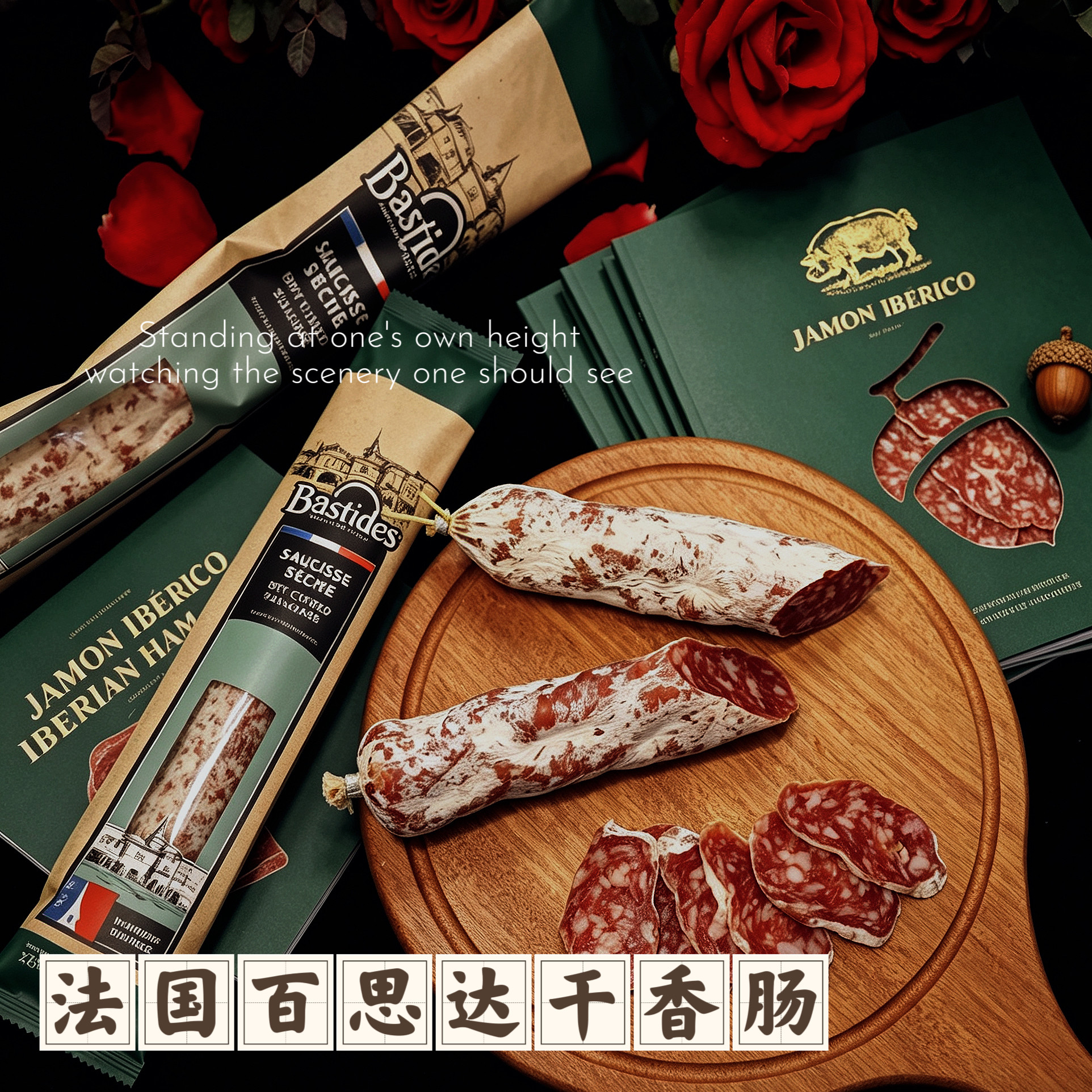 法国百思达萨拉米Espetec风干切片即食腊肠salami红牌萨拉咪纯肉