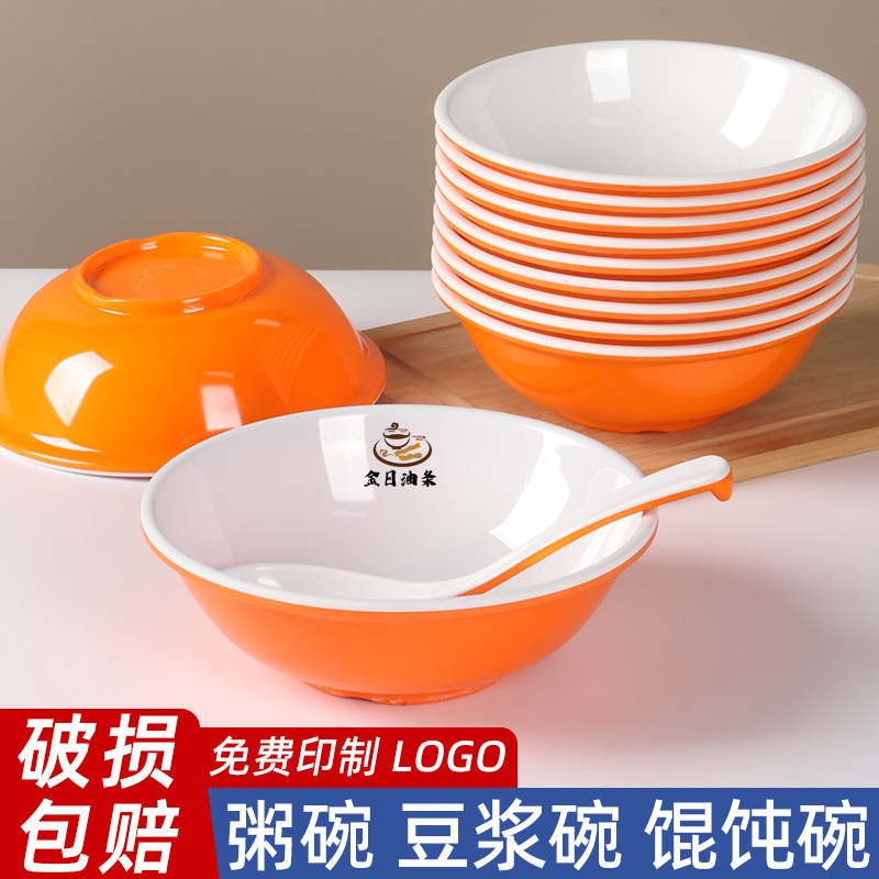 10个装密胺反口碗商用豆浆碗图片