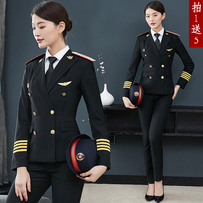 春秋铁路制服套装女高铁动车火车乘务服装工装西服列车员空勤制服