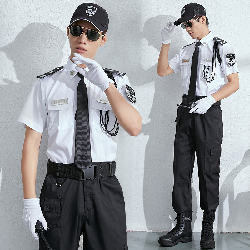 保安制服夏装长短袖工作服衬衫套装作训衣男安保物业服黑色保安服
