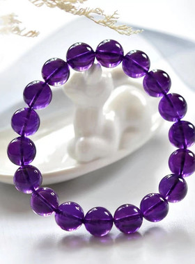 乌拉圭天然紫水晶手链女手串转运