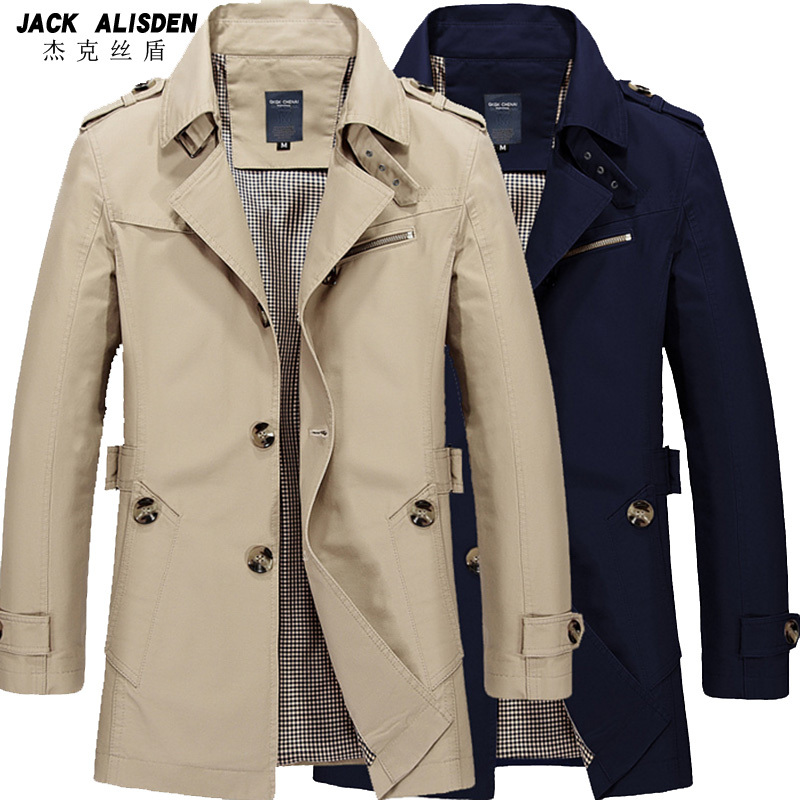 春秋季男士风衣中长款大码短款工装夹克大衣薄款上衣披风外套短款