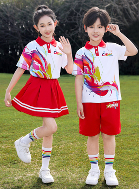 2026新款六一儿童中国风红色中小学生大合唱礼服朗诵合唱演出校服