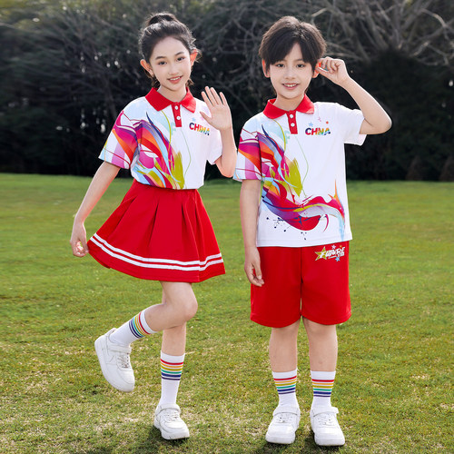 2026新款六一儿童中国风红色中小学生大合唱礼服朗诵合唱演出校服