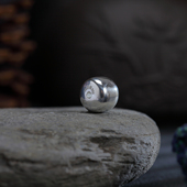 足银999实心老型极限弧单颗文玩配件手持手串老型珠diy文玩隔珠