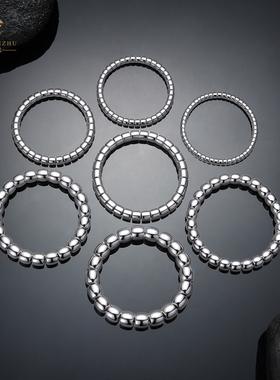 足银999实心直切情侣手链