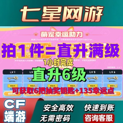 CF穿越火线萌宠派对幸运助力开卡升级满级幸运点邀请好友旺旺