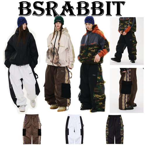 BSRABBIT韩国滑雪裤防水宽松肥大