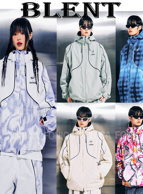 2526BLENT滑雪服立领拉链保暖防水防风单板双板开衫黑白色卡其色