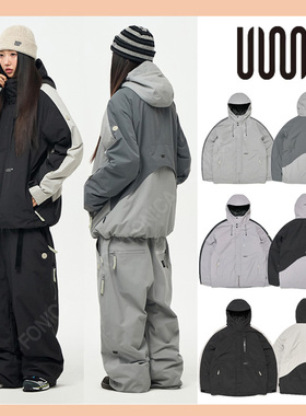 2526USS2韩国滑雪服防水防风衣男女款单板双板连帽拉链保暖紫色