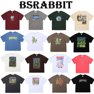 2425BSRABBIT滑雪打底衫长款男女款短半袖卫衣T恤白紫绿黑彩色