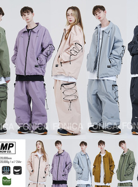 2526ROMP韩国滑雪服衣男女款单板双板防水连帽开衫套装紫色粉色