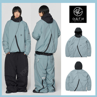 2526GAFH韩国滑雪服防水防风衣男女款单板双板拉链保暖天蓝色加棉