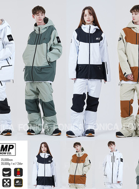 2526ROMP韩国滑雪服衣男女款单板双板防水连帽开衫套装紫色白色