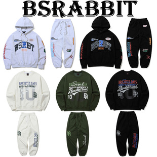 25BSRABBIT韩国长款滑雪卫衣套装打底衫连帽男女款单板双板套头