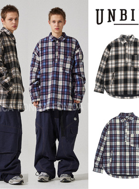 2526UNBIND韩国滑雪防水卫衣衬衫儿女男款加厚保暖格子外套单板