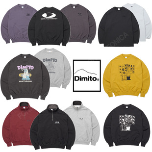 2526DIMITO韩国长款滑雪卫衣打底衫圆领男女款单板双板保暖黄色