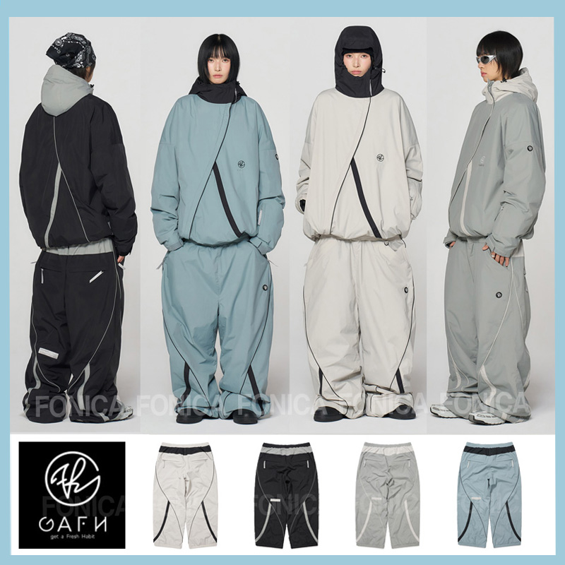 GAFH韩国滑雪裤男女款单板宽松