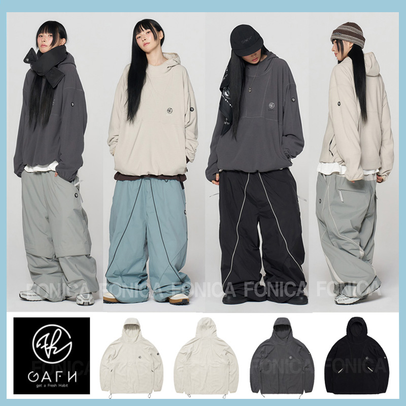 GAFH滑雪长款卫衣保暖套头白色