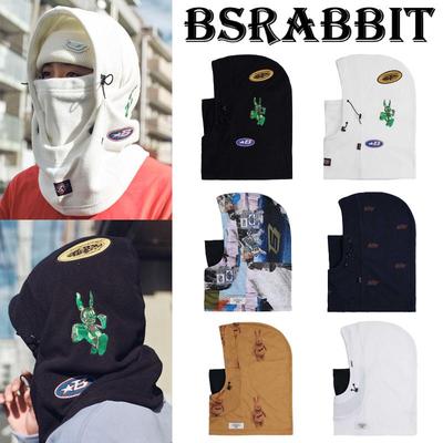 25BSRABBIT韩国滑雪连帽冬季户外防寒保暖护脸脖围巾口罩兔子白色