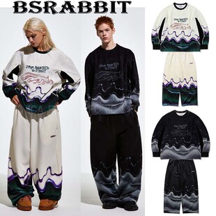 2627BSRABBIT韩国滑雪卫衣保暖长款男女款防寒连帽圆领套头单板