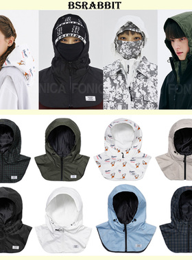 2324BSRABBIT韩国滑雪连帽防水冬季户外防寒保暖护脸脖围巾口罩