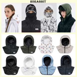 2324BSRABBIT韩国滑雪连帽防水冬季户外防寒保暖护脸脖围巾口罩