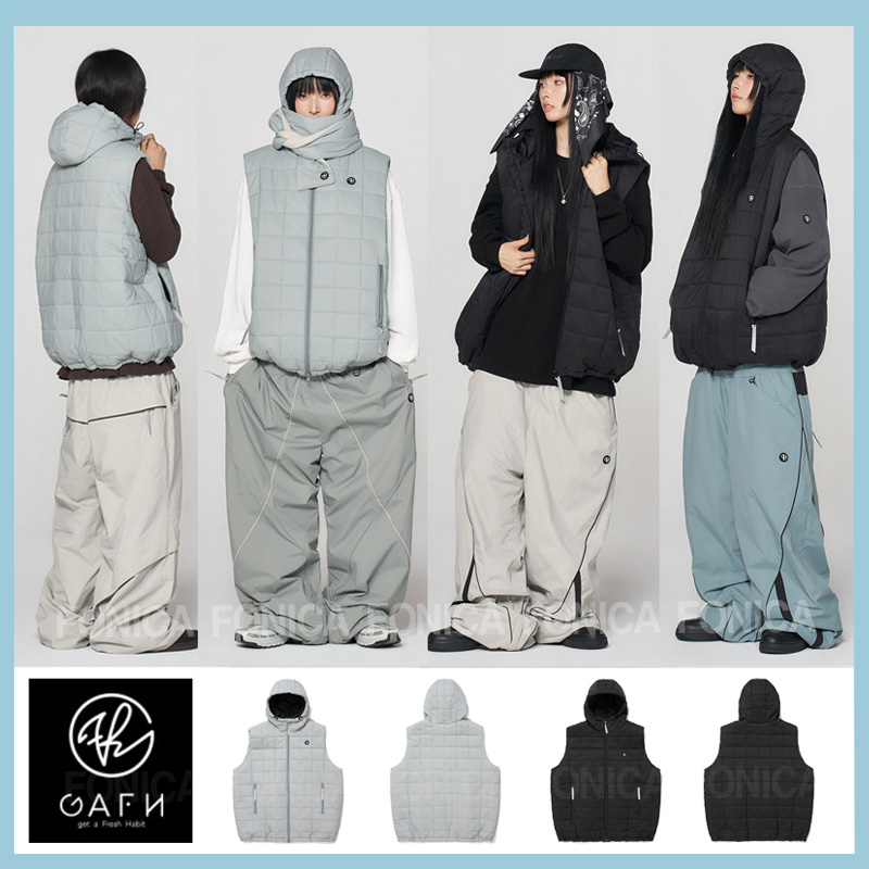 GAFH韩国滑雪服防水风连帽马甲