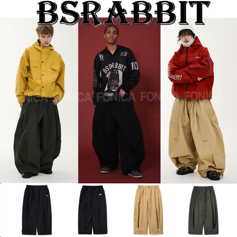 2526BSRABBIT韩国滑雪裤防水休闲宽松肥大男女款耐磨单板卡其色