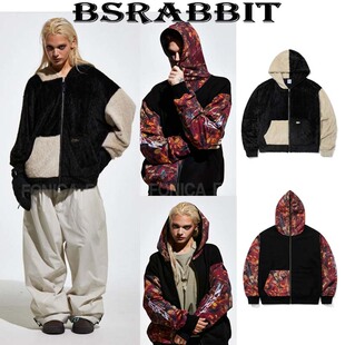 2627BSRABBIT韩国滑雪卫衣保暖长款男女款防寒连帽连帽套头单板