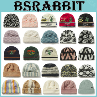 24BSRABBIT韩国滑雪帽针织帽运动帽防寒防风保暖户外运动白色绿色