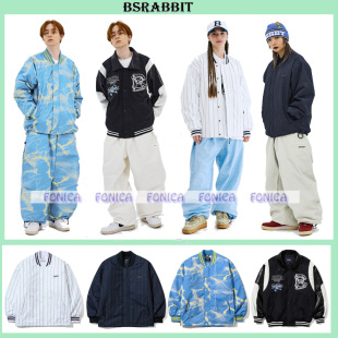24BSRABBIT韩国滑雪服棒球衣耐磨男女款单板保暖防水开衫儿圆领