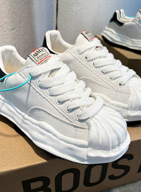 三原康裕溶解鞋贝壳头男女款厚底帆布鞋春季2025新款增高休闲潮鞋