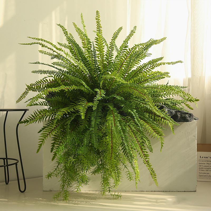仿真绿植蕨草手感保湿排草肾蕨植物墙花槽装饰插花室内造景假花束