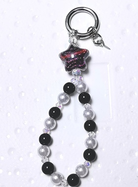 新款油画星星钥匙扣挂件包包挂饰钥匙链挂件