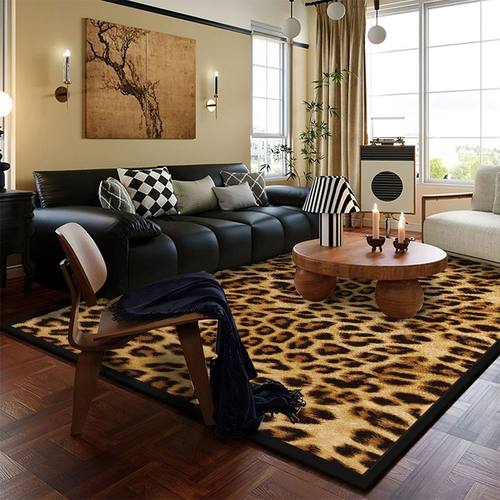 豹纹地毯客厅高级轻奢法式茶几房