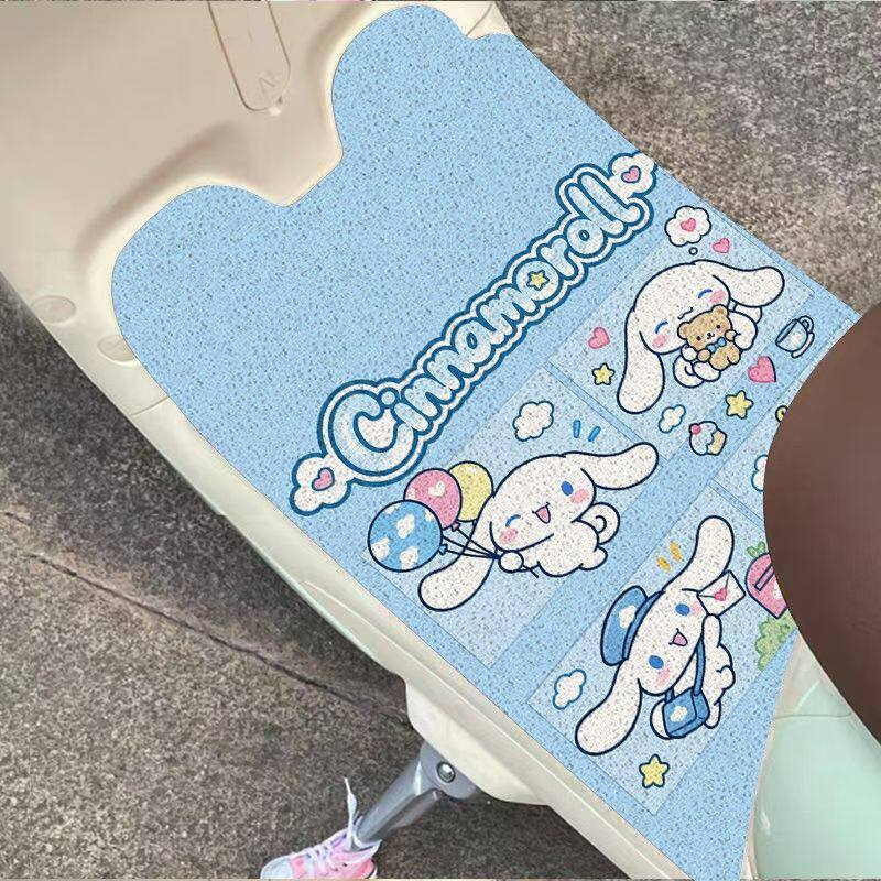 卡通电瓶车脚垫防水丝圈电动车脚