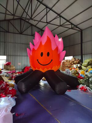 充气卡通笑脸篝火模型塑定制大型商场美陈装饰品摆件户外气模定制