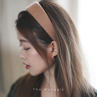Manggis Knitting温柔彩虹毛线针织头箍气质显瘦秋冬马海毛发箍韩